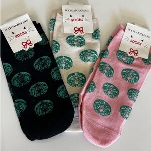 ✨ The Cutest Caffeine Fix: Set of 3 Novelty Crew Socks! ✨